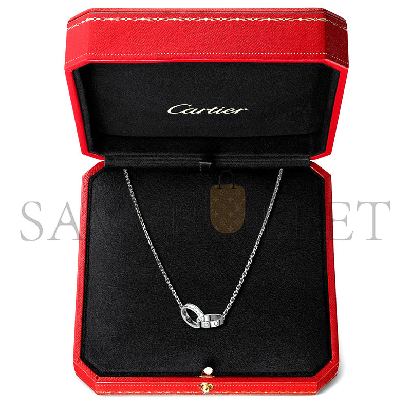 CARTIER LOVE NECKLACE, SEMI-PAVED B7013700